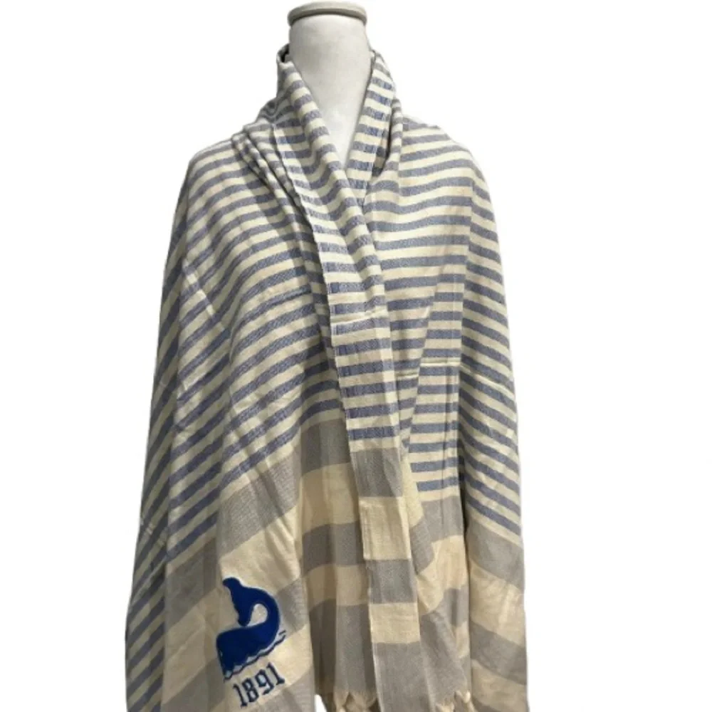 Home & Loft 100%Turkish Cotton Towels Shawls Nautical Coastal Preppy Beach Whale